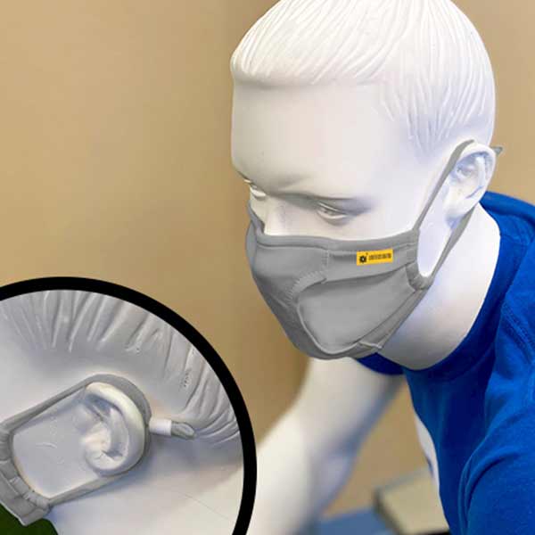 Mannequin wearing a face mask